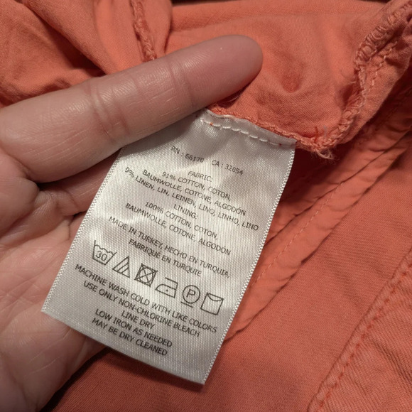 Anthropologie Utility Mini Skirt Orange Front Pockets Size 4 - Picture 6 of 8